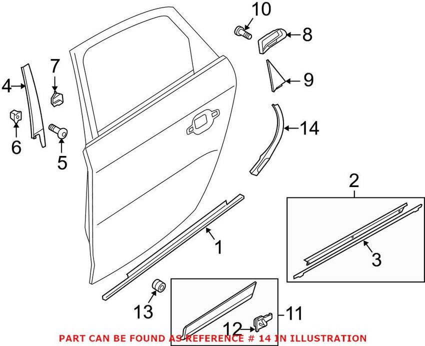 Audi Stone Guard - Rear Passenger Side 8R0839982C